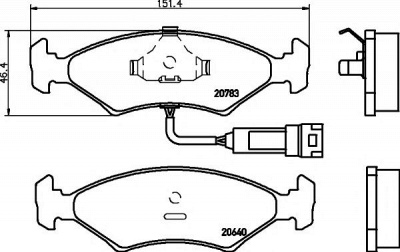 HELLA PAGID 8db355017371 -  Комплект тормозных колодок, дисковый тормоз